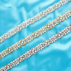 Wedding Sashes SESTHFAR Hand Beaded Bridal Crystal Rhinestone Applique Belt Sash Sew On Iron For Dress 291j