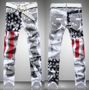 Fashion mens designer jeans men famous brand denim with wings american flag plus size2400478