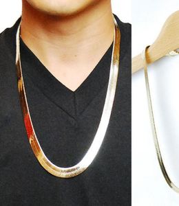 Altın zincir butik 1cm düz /ejderha kemik retro bakır hip hop balıksırtı kolye metal kadın erkekler mücevher4126550