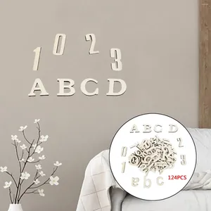 装飾的な置物124木製の大文字のアルファベットピース番号芸術a-z結婚式の農家のための手作り4cm