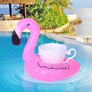 Sand Play Water Fun Mini Inflatable Cup Holder Dryck Cup Flamingo Bar Coaster Swimming Pool Garden Floating Pool Toy Party Dekoration Q240517