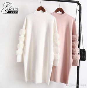 Kobiet Sweter Sweter Kobiety jesienne długi czas pull femme moda swobodna solidna kolor mini sukienki świeże sukienki7432698