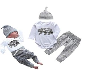 Abiti da ragazzo neonati per neonati Stampa per lettere per lettere a manica lunga abbigliamento per neonati da neonati 3 pcs set 2103096652312