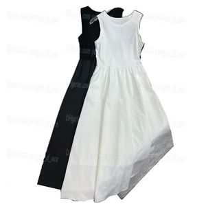 Casual Women Vest Dress White Svart ärmlösa klänningar Summer Elegant Lady Tank Dresses