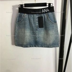 Lettere di moda con abito in vita elastico intrecciano donne in denim per esterni gonfie hip hop abiti da tasca da disegno abiti