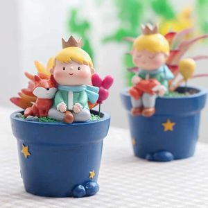 Planters krukor den lilla prinsväxten av kaktusväxter En mini bonsai fairy trädgård dekorerad blomma potq240517