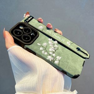 Magnolia for Apple 14 Wristband Phone Case iPhone13Promax الصيني 12 Stand 11 الأزواج XR