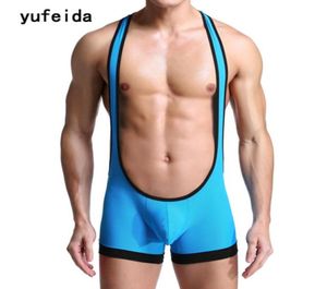 Yufeida męska singlet bieliznę gejowskie stretch obcisły untardard leotard poliester Undershirts seksowne men039s Bodysuit Jumpsuits Wrestlin2679790