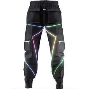 2020 Men039s reflective night running sport pants Side Pockets Cargo Harem Pants Joggers Trousers Fashion Casual Streetwear Pan7696323