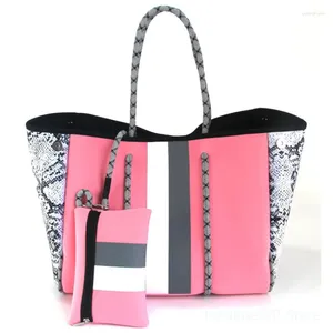 Bolsas de compras bolsa neoprene bolsa de ombro grande na praia piscina feminina academia de viagem à prova d'água