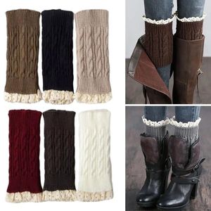 Women Socks Warm Winter Soft Elastic Ankle Warmer Short Lace Boot