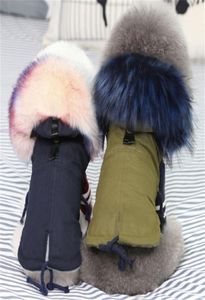 Vestiti invernali Collaio in pelliccia di lusso per piccoli arti da pelo aroroso parka pile foderato per cucciolo vestito per cani da cane LJ2009238807663
