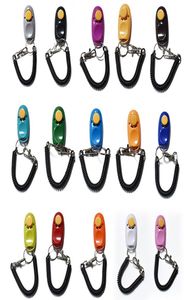 Asotável portátil Chain de chave e linha de pulso Treinamento de pulso Clicker Multi Color Pet Dog Overdoor Training Clicker Whistle DH06498395710