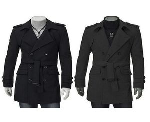 FallFashion Mens Winter Double Stylish Breasted Trench Coat Long Jacket Overcoat FgC9j2227516