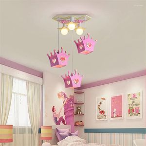 Ceiling Lights Modern Children's Room Crown Decor Bedroom Girl Princess Cartoon LED Lighting Kid Model Lamps