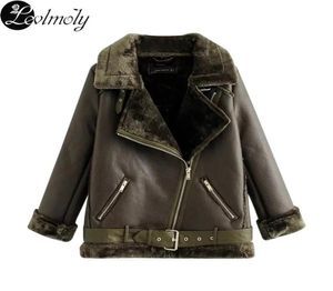 Levlmoly 2017 Women LeatherFur Winter Coat Faux Leather Jacket Veste Cuir Femme Jaqueta de Couro TB2059037205