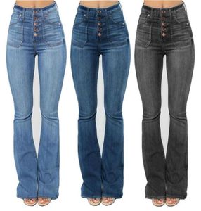 Donne ad alta vita Donne039 stivali stivali jeans skinny jeans jeans casual slim widleleg flare pantaloni plus size xs4xl8224027