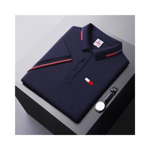 Hochwertiger Herren-Polo-Shirt 2024 Sommer Fashion Casual Business Revers Komfortable Kurzärmel-Herren T-Shirt240513
