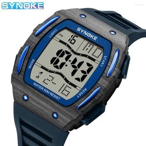 손목 시계 Synoke 브랜드 5ATM 방수 디지털 시계 야외 스포츠