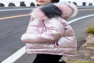 Women039s Down Parkas Women Winter Glossy Jacket Bubble Coat Fur Parka Padded Ladies Black Thick Quilted Hooded3221237