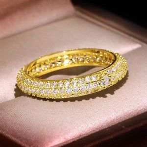 Anéis de banda porque ya 22 ct moi ss ss anéis de linha ite para mulheres 925 esterlina prata D anéis de diamante de ouro branco eternity wedding jóias finas