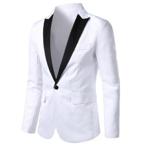 Brand White Blazer Men Costume Veste Homme Mens Slim Fit Blazer Jacket Stylish Black Suit Jackets Men 3XL2278059