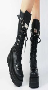 Wielki rozmiar 3543 Design marki wysoka platforma Buty mody goth high obcasy buty kobiety