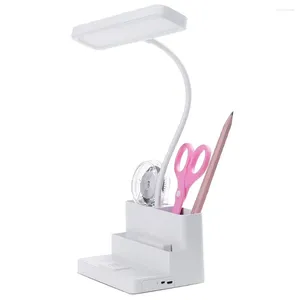 Table Lamps LED Desk Lamp With Pen/Phone Holder Function Light Flexible Gooseneck 3 Color Modes Stepless Dimming