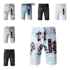 Lila jeans shorts mens korta designer jeans raka hål avslappnad sommarnatt klubb blå ksubi jeans kvinnor shorts byxor hål stil lyxlapp samma stil byxor