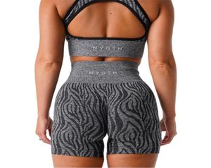 NVGTN Wild Thing Zebra sömlösa shorts spandex kvinnor fitness elastisk andningsbar höftlyftning fritidsport som kör 2206276228878