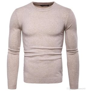 Slim Fit Pulver Sweater Mens039 Топы моды с длинным рукавом экипаж Высококачественный кашемирный смеси вязаный