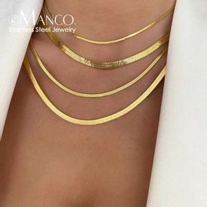 Pendant Necklaces Hot and fashionable unisex snake chain womens necklace necklace stainless steel herringbone gold chain necklace J240516
