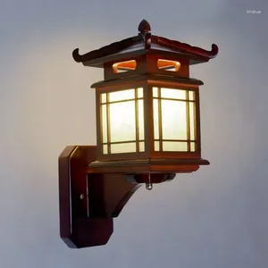 Wall Lamp Chinese Style Creative Cabin Antik sovrum sovrum vardagsrum restaurang