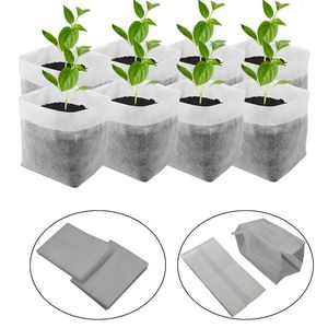 Planters Pots 50-100 pieces of garden seed bags nursery plant growth bags biodegradable seed bags plant fabric bags courtyard flower potsQ240517