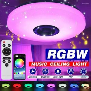 Luzes de teto LED Music Light com alto -falante Bluetooth RGB Controle de aplicativo RMote Alteração da lâmpada de lâmpada à prova d'água
