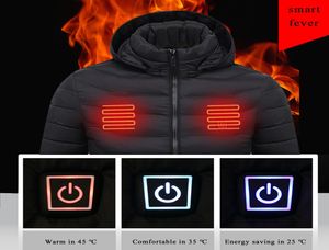 Laamei maschile donne riscaldate esterno parka cappotto USB Electric Riscaldamento giacche con cappuccio con cappuccio calda inverno giacca termica 2011194696276