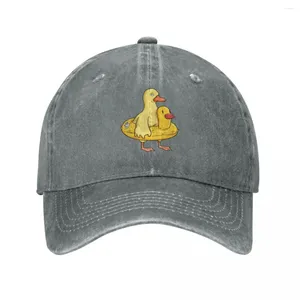 Berets Double Duck Baseball Caps Snapback Denim Fabric Hats Outdoor Ajustável Casquette Hip Hop Cowboy Chapéu para unissex