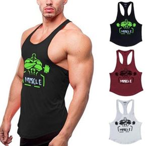 Muscle Fitness Tank Top Men Bodybuilding Clothing Workout for Man Printed Cotton Sleeveless Casual Vests Stringer Singlets MATPHXB1518207
