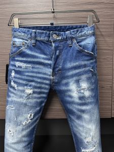 2024 Nuovi uomini jeans Hole Hole blu scuro grigio scuro marchio uomo pantaloni lunghi pantaloni pantaloni streetwear denim skinny slim moder jeans per d di alta qualità 28-38 size ds d 99110