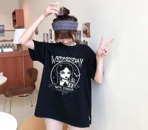 Women039s Polos Harajuku gotycka punkowa środa Drukuj graficzny tumblr Tops Summer Kpop swobodne luźne krótkie rękawie Oneck Grunge BL5580497