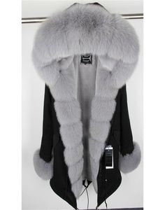 MaoMaoKongNatural Real fur Jacket Hooded black Woman parkas Winter warm Coat Mulher Parkas Women039s jacket 2201046115360