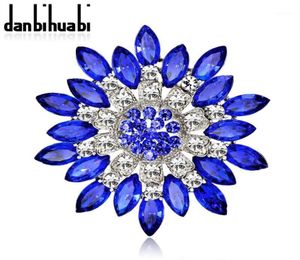 Whole Large Red Blue Rhinestone Brooches Wedding Bouquet Flowers Brooch Pins For Women Cheap Fashion Jewelry Clothes Accessor5813924