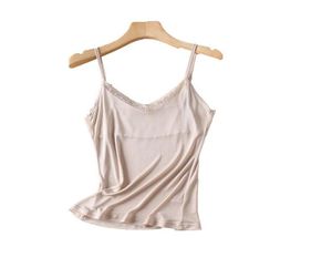 Women039S Tanks Camis 50女性用の純粋なシルクキャミソールレースホルタートップ