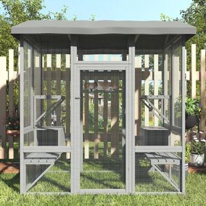 Cat Carriers Catio Large House Outdoor Outside Enclosure With Sunshine Panel Roof And Waterproof Cover Wooden Cage