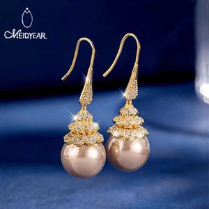 Stud Diamond inlaid zirconium pendant pearl earrings womens unique luxury jewelry wedding party gifts jewelry Q240517