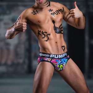 Pompa sexy graffiti stampa pantaloni triangoli a bassa vita con tasche sporgenti e cortometraggi divertenti MP223