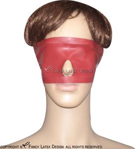 Svart och rött två färgdräkt Tillbehör Sexig gummi Latex Eye Mask med Button Plus Size 00259810019