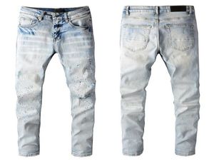 22ss Mens Designer Jeans Джинсы расстроенные разорванные байкерские мотоциклетные джинсовые ткани для высококачественных брюк моды Jean Mans Pour Homm8197673