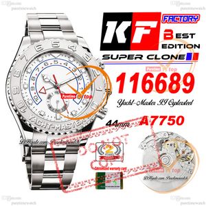 116689 A7750 Automatisk kronograf MENS Titta på KF 3D Bezel White Dial 904l Oystesteel Armband Super Edition Samma Series Card Reloj Hombre Montre PURETIME PTRX