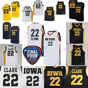 2023 NCAA Womens Final Four Iowa Hawkeyes Caitlin Clark Basketball Jersey - Dimensioni cucite S -3xl giallo/bianco